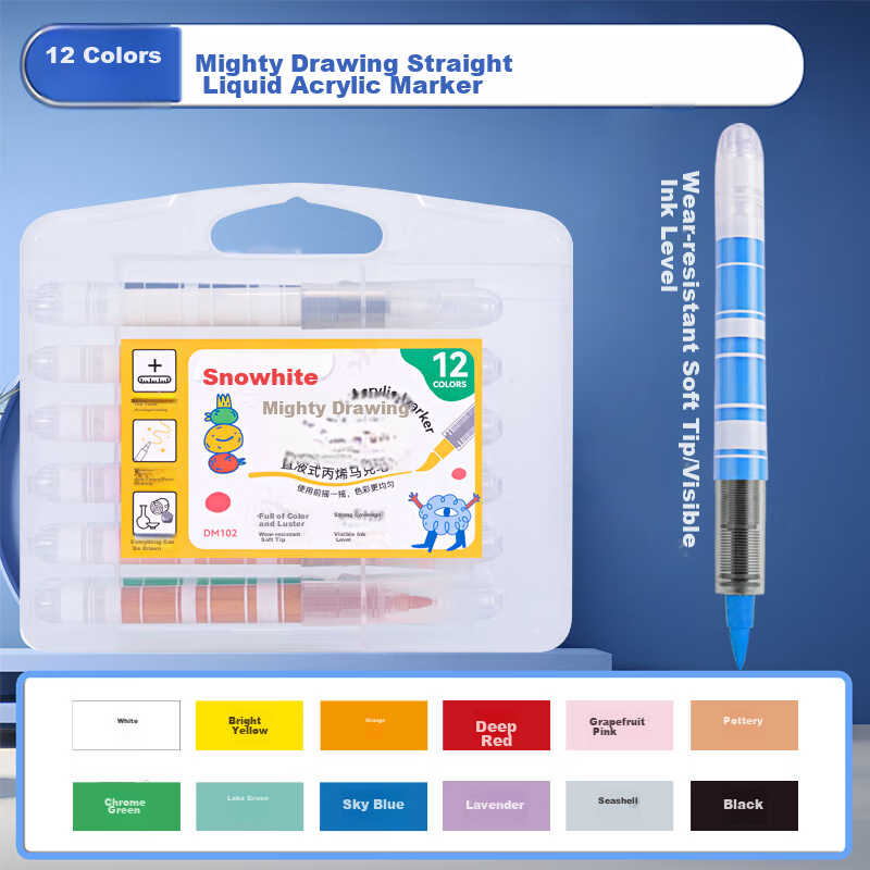 Snowhite Giant Power Liquid Acrylic Marker Set