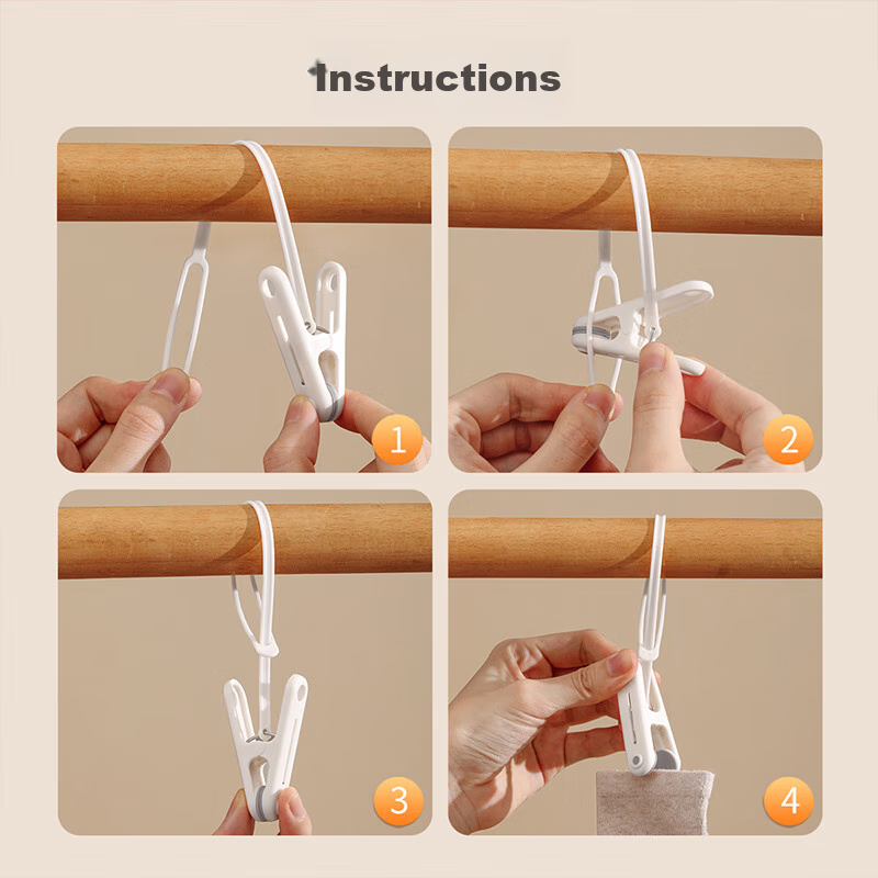 JEKO&JEKO Windproof Clothespins with Rope
