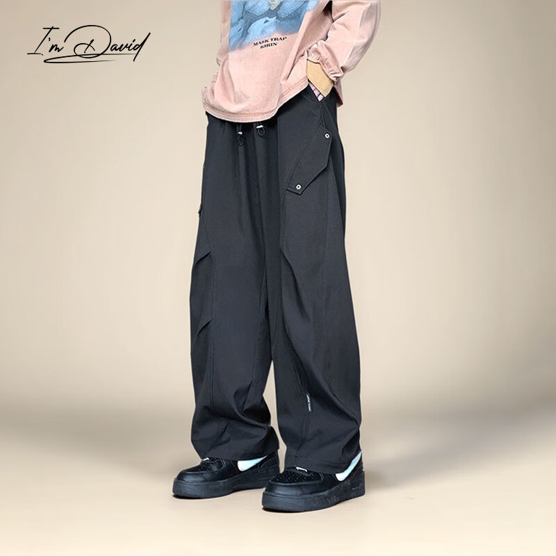 I'M DAVID Retro Casual Cargo Pants for Men