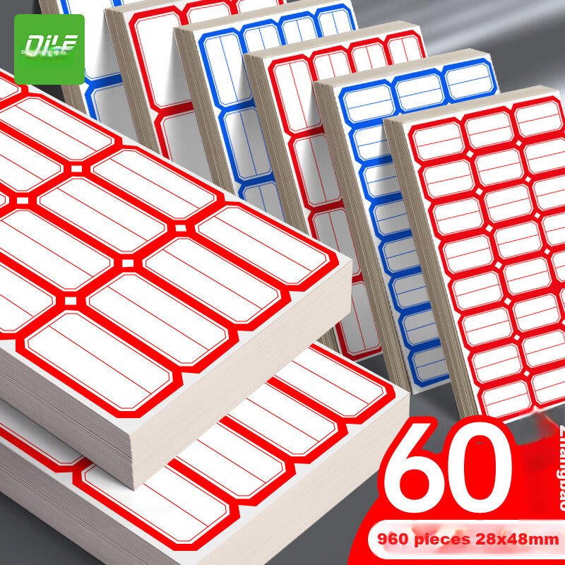 DiLe Self-Adhesive Labels Stickers Red