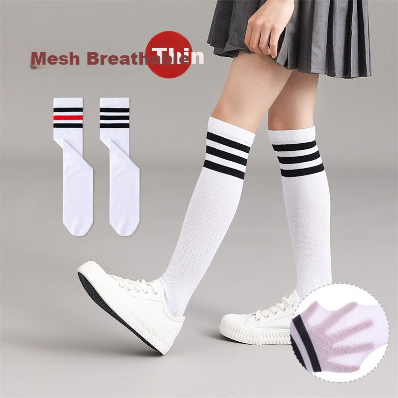 Bambi Children's Soccer Socks B0531 Summer Mesh Over-Knee Long Cotton Socks