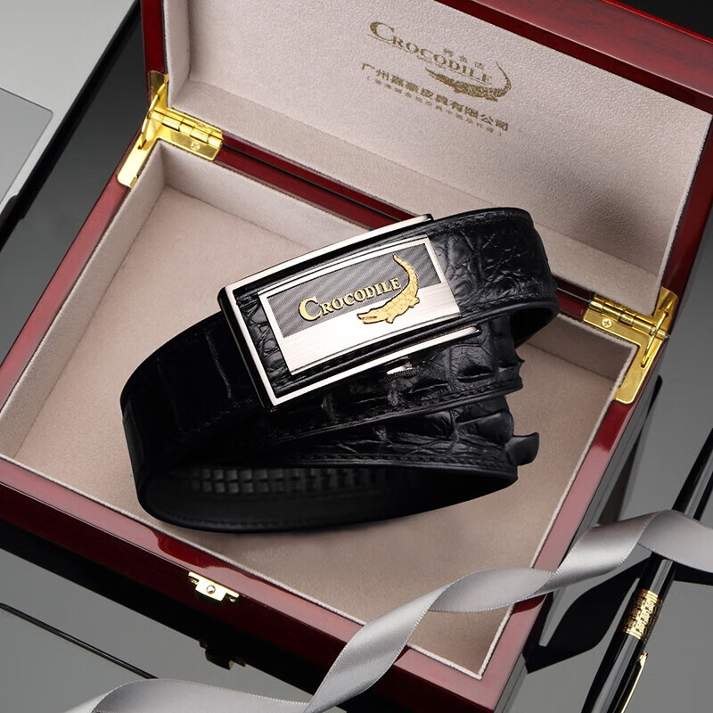 CROCODILE Double Bone Crocodile Skin Belt D261
