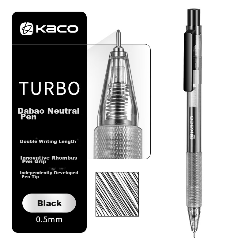 KACO Neutral Pen 0.5mm Black Retractable Ballpoint Pen