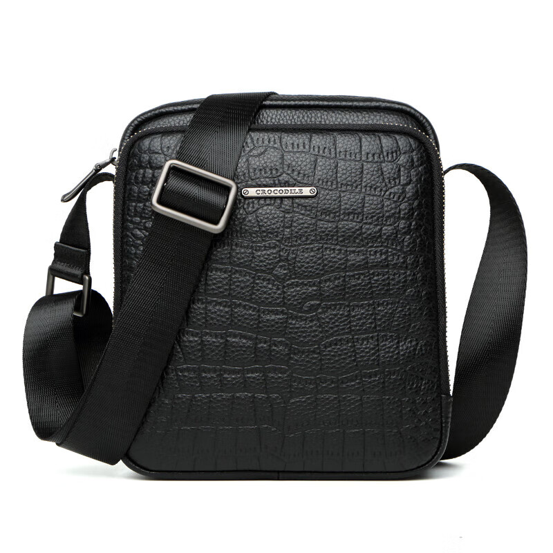 CROCODILE Youth Top-Grain Leather Crocodile Pattern Shoulder Bag