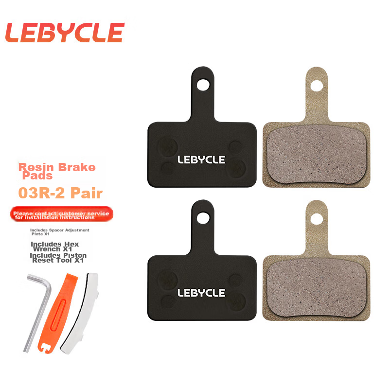 LeBycle Mountain Bike Disc Brake Pads - Resin Oil, 2 Pairs with Tools