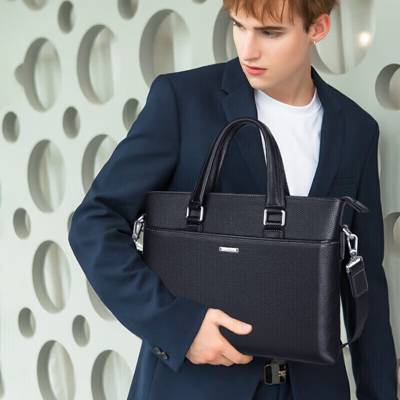 SEPTWOLVES Men's Premium Cowhide Laptop Briefcase - 15.6" Business & Commuter Crossbody Bag