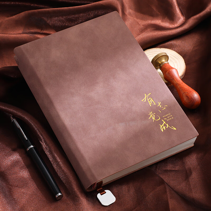 Faramon A5 Vintage Sheepskin Leather Notebook with Pen Holder - 360 Pages for Work & Meetings