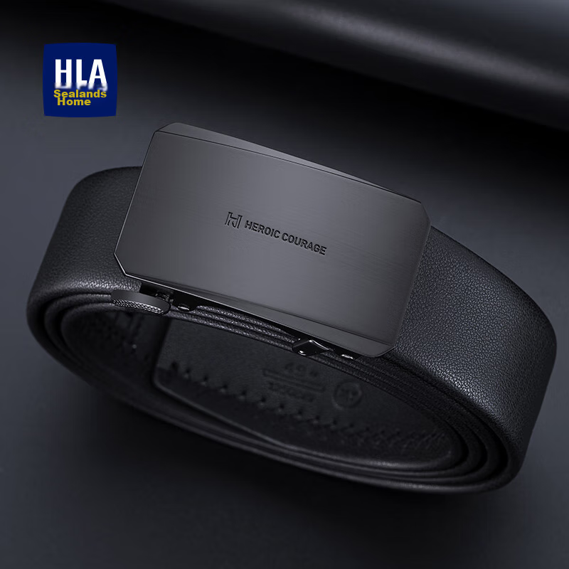 HLA Men's Automatic Buckle Leather Belt - Stylish Business Casual Gift