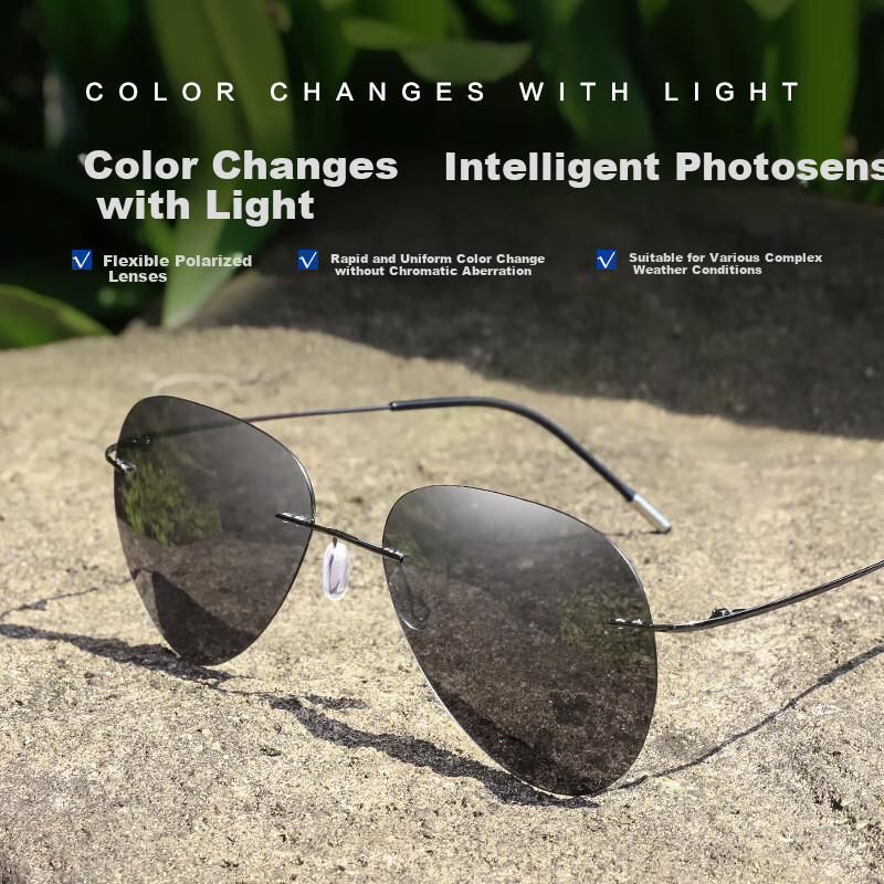Bertha Ultra-Light Photochromic Sunglasses - UV Polarized Driving Glasses for Men/Women