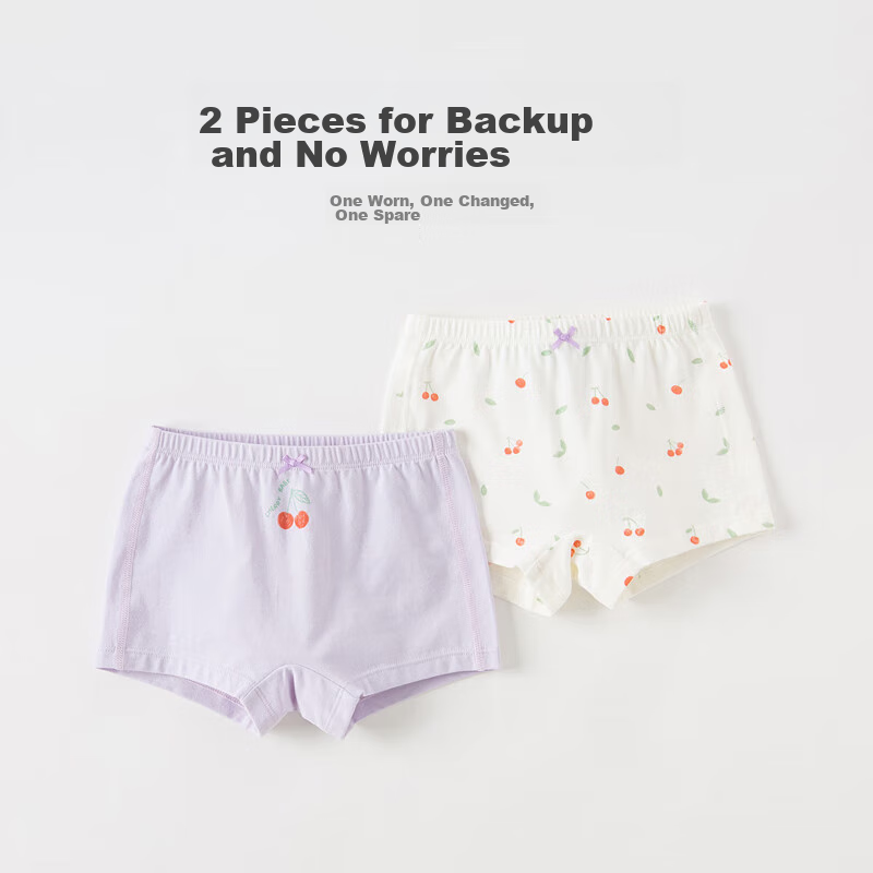 DAVE & BELLA Girls' Antibacterial Underwear Two-Pack | Soft & Breathable Kids' Boyshorts
