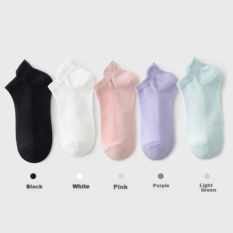 XUEXIMAN Women's Casual Socks, 5 Pairs, Breathable Mesh
