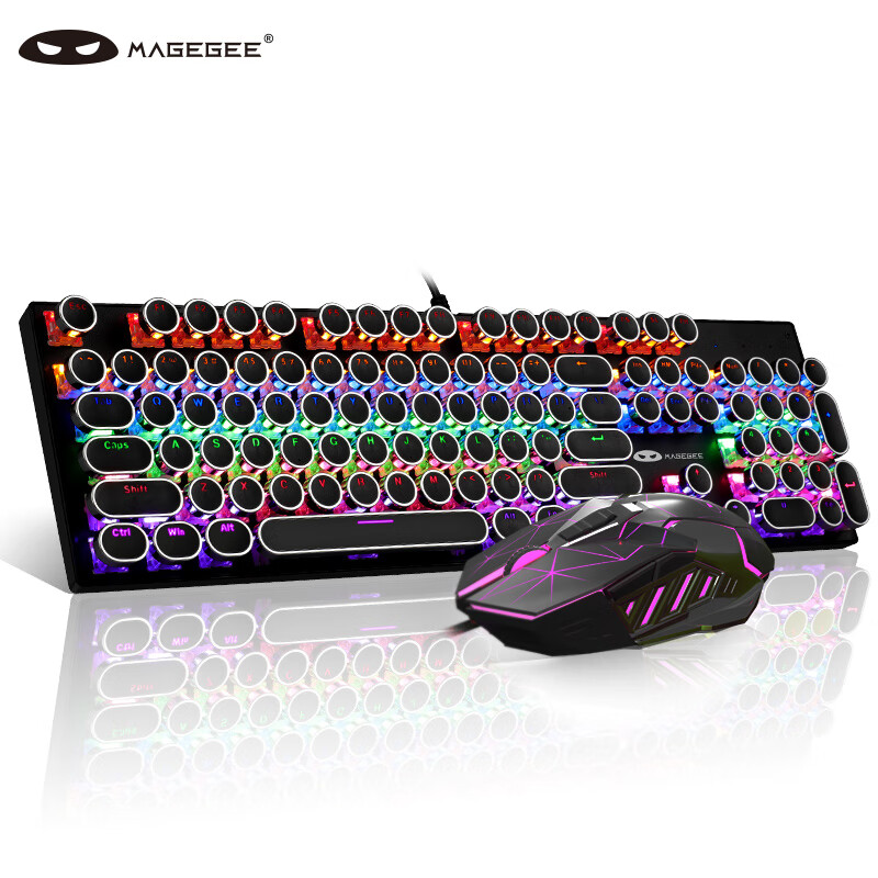 MageGee Mechanical Storm Gaming Keyboard & Mouse Set – Black with Red Switches