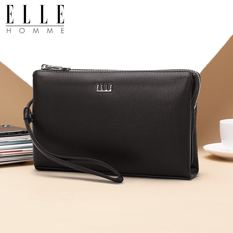 ELLE HOMME Men's Clutch - Top-Grain Leather Wallet