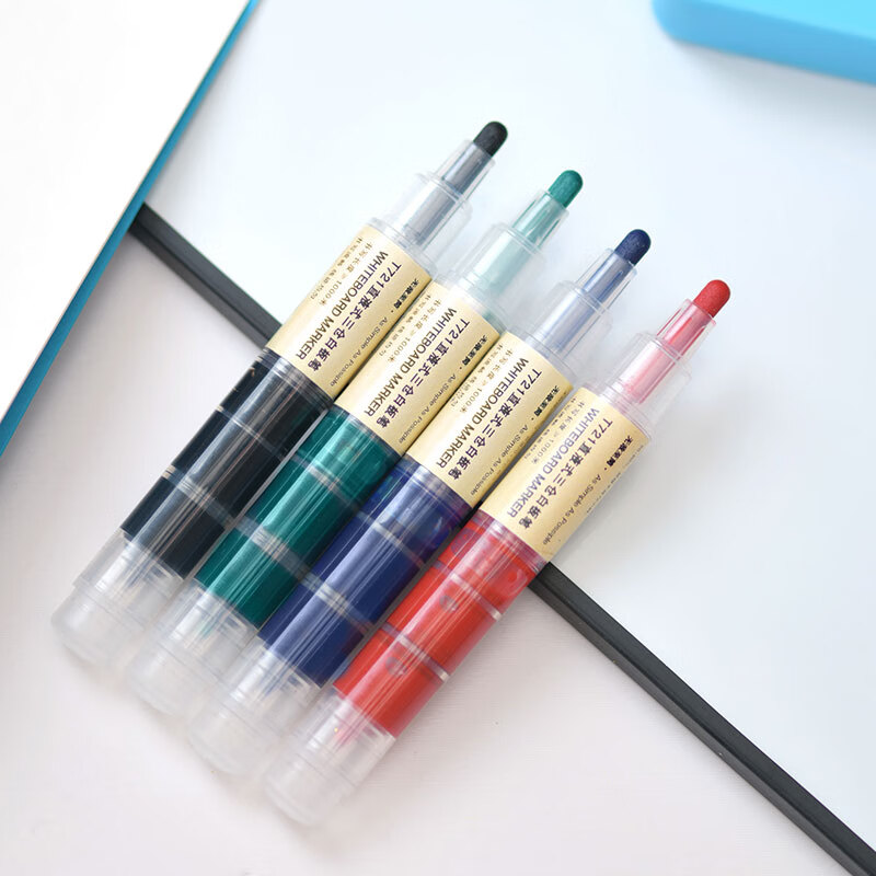 Snowhite Triple-Chamber Whiteboard Markers - 8 Black, Erasable, Large Capacity - Office & Classroom Use