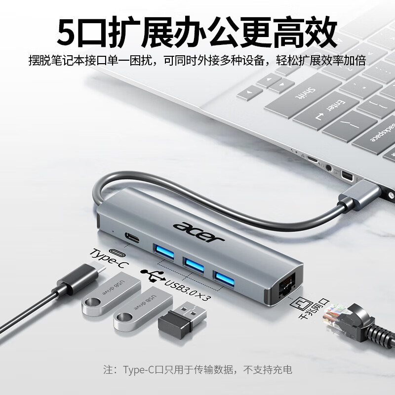Acer 5-in-1 USB 3.0 to Gigabit Ethernet Expansion Dock