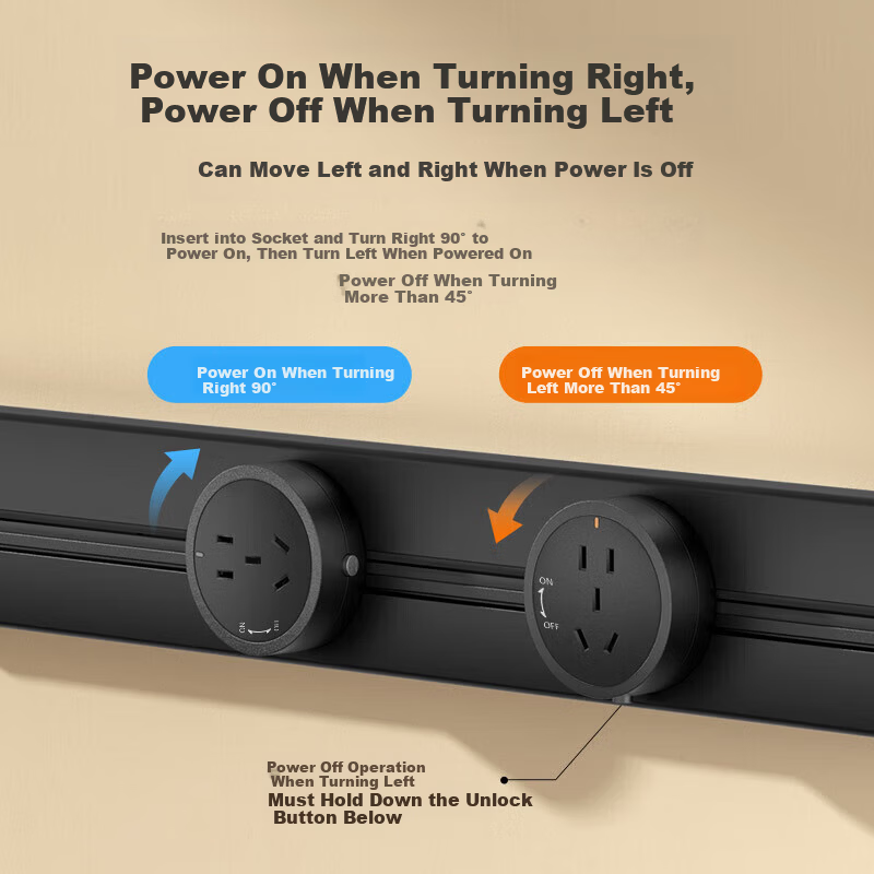 DELIXI Fourth Gen Movable Wall-Mounted Power Strip