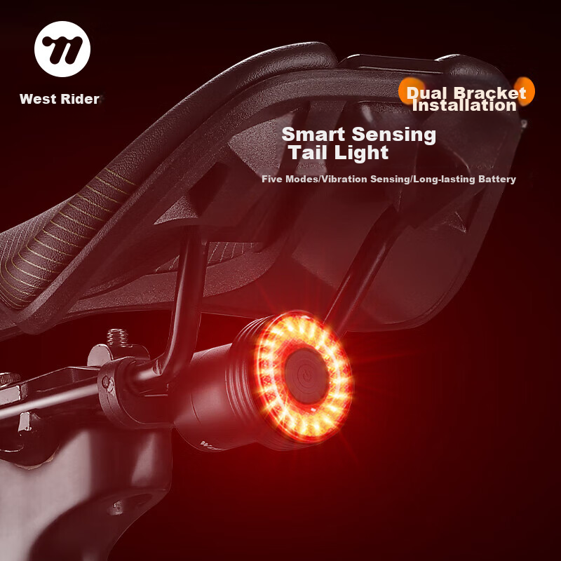 WestBiking Smart Taillight with Brake Sensor & Waterproof – USB Rechargeable Cycling Light