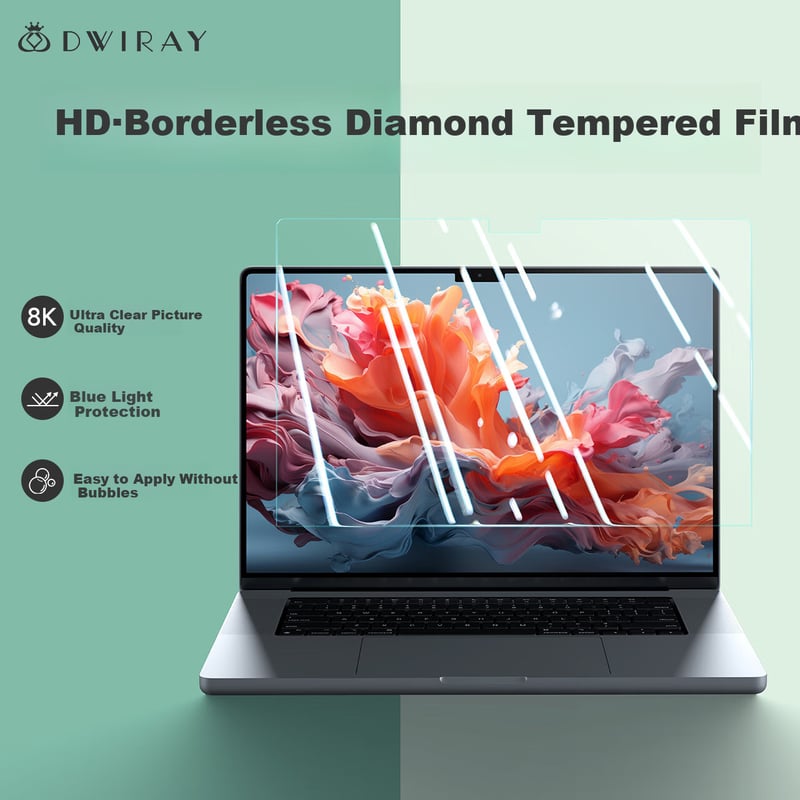 DiyiGongfang Tempered Glass Screen Protector for MacBook Pro 16 (M1/M2/M3/M4 Max) - Ultra-Clear Magnetic
