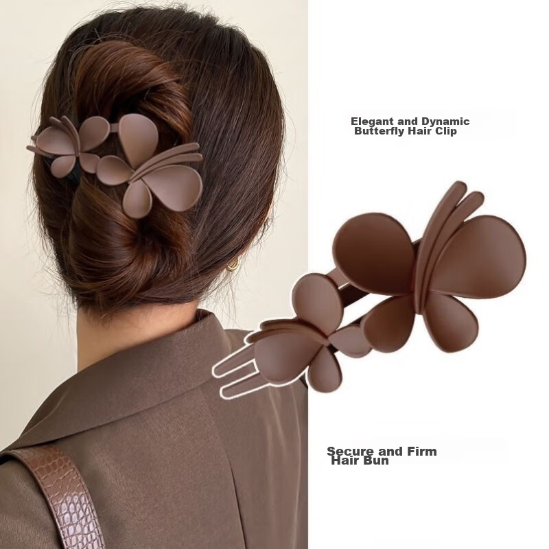 Xiangwan Butterfly Hair Clip for Women - Acrylic Bun Clip for Half-Updo & Daily Wear
