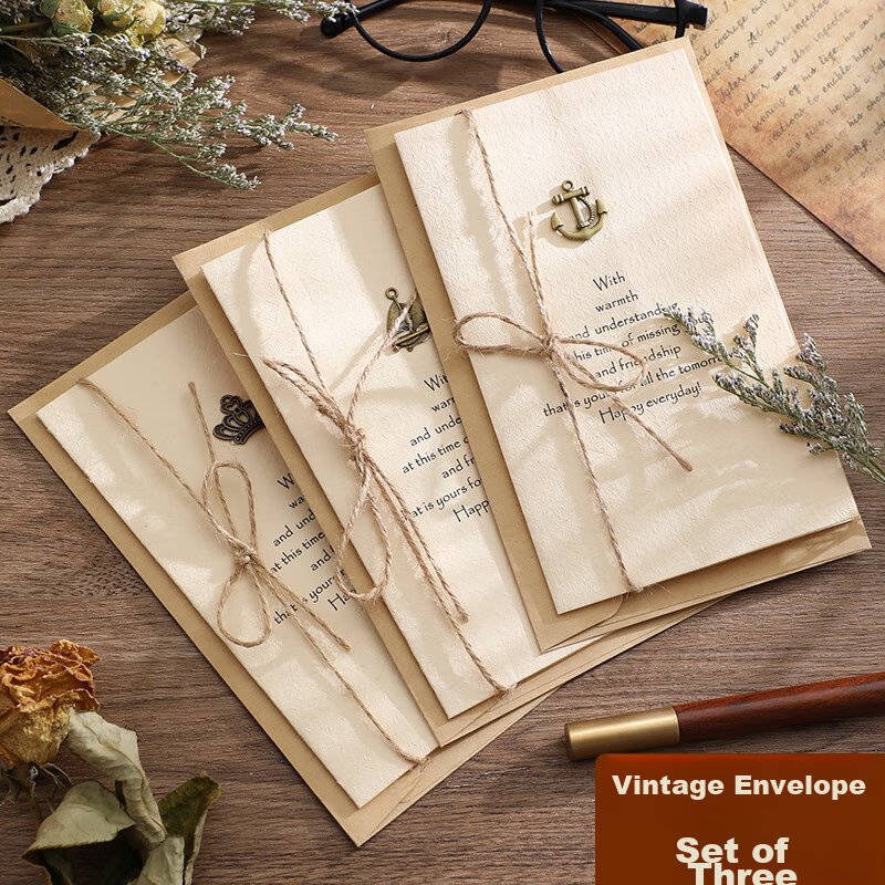 Faramon 3-Pack Vintage Greeting Cards with Envelopes