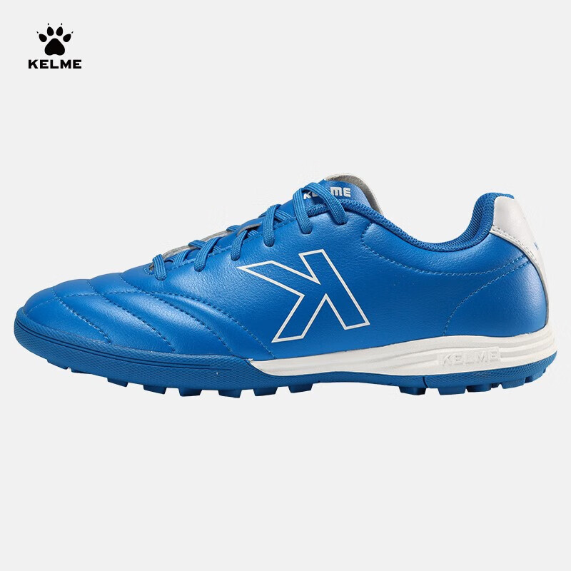 KELME Men's TF Soccer Shoes - Breathable Non-Slip Cleats for Professional Training, Blue/White, Size 35
