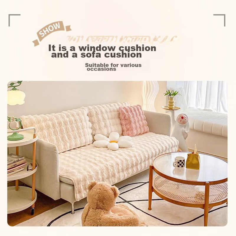 AVIVI Plush Sofa Cushion with Non-Slip Cover