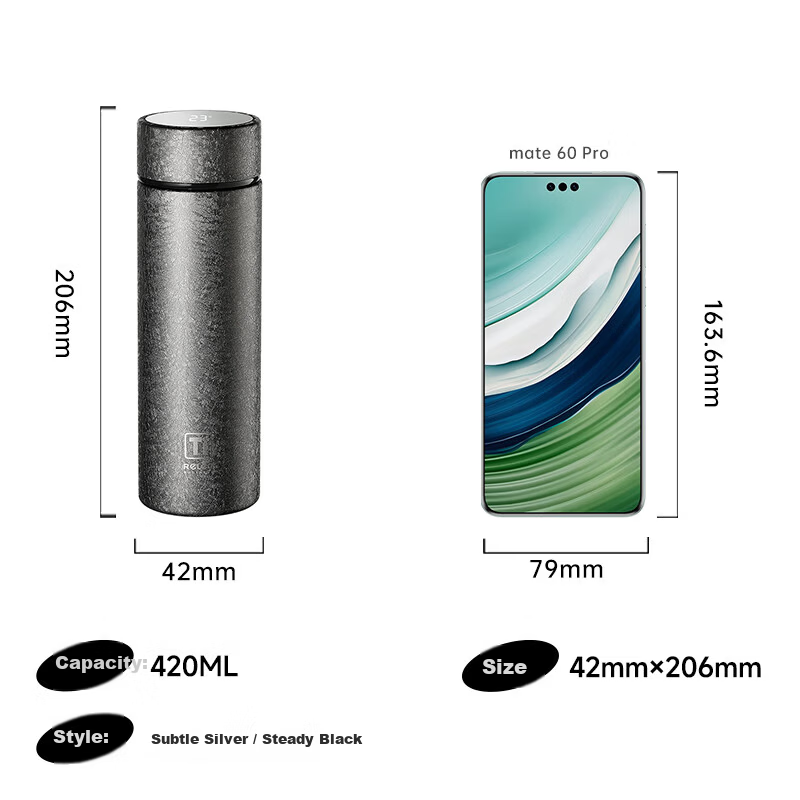 WUBO Pure Titanium Tea Cup with Temp Display