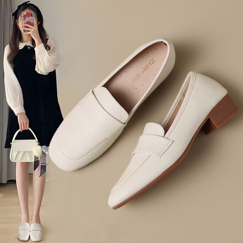 ZHR Women's Comfortable Chunky Heel Loafers