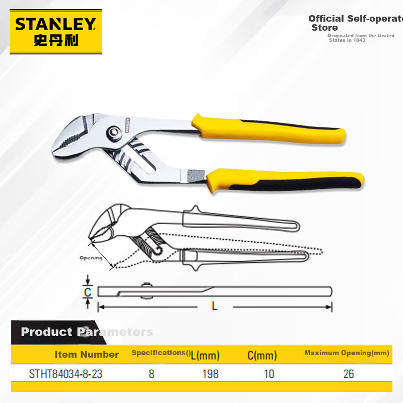 STANLEY DYNAGRIP 8-Inch Water Pump Wrench
