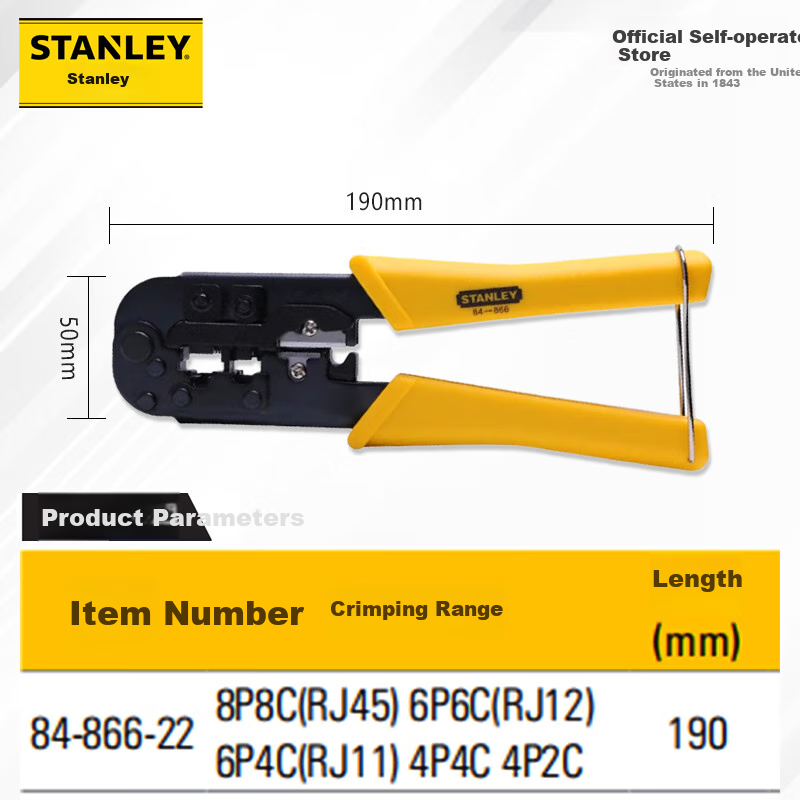 STANLEY Telecom Crimping Pliers 4P/6P/8P
