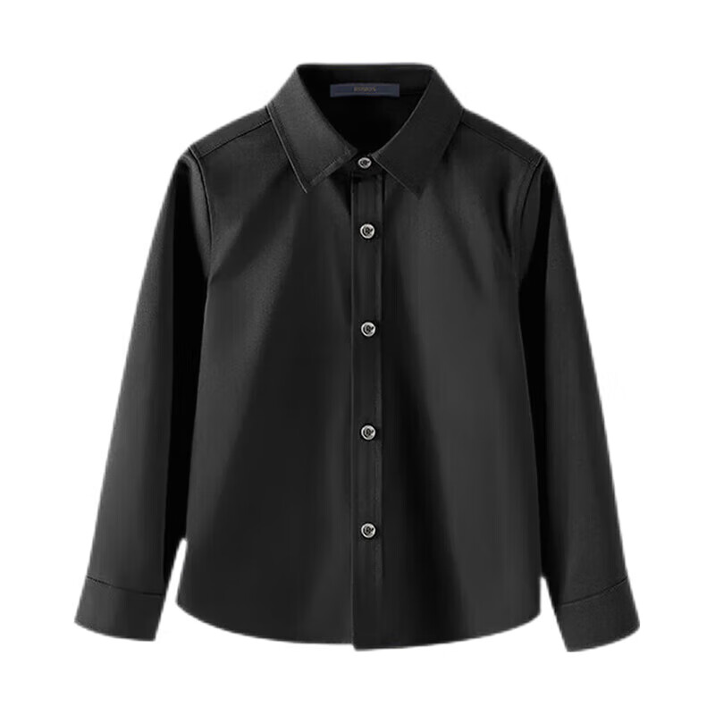 Luomeng Kids' Black Long Sleeve Shirt - Casual Style