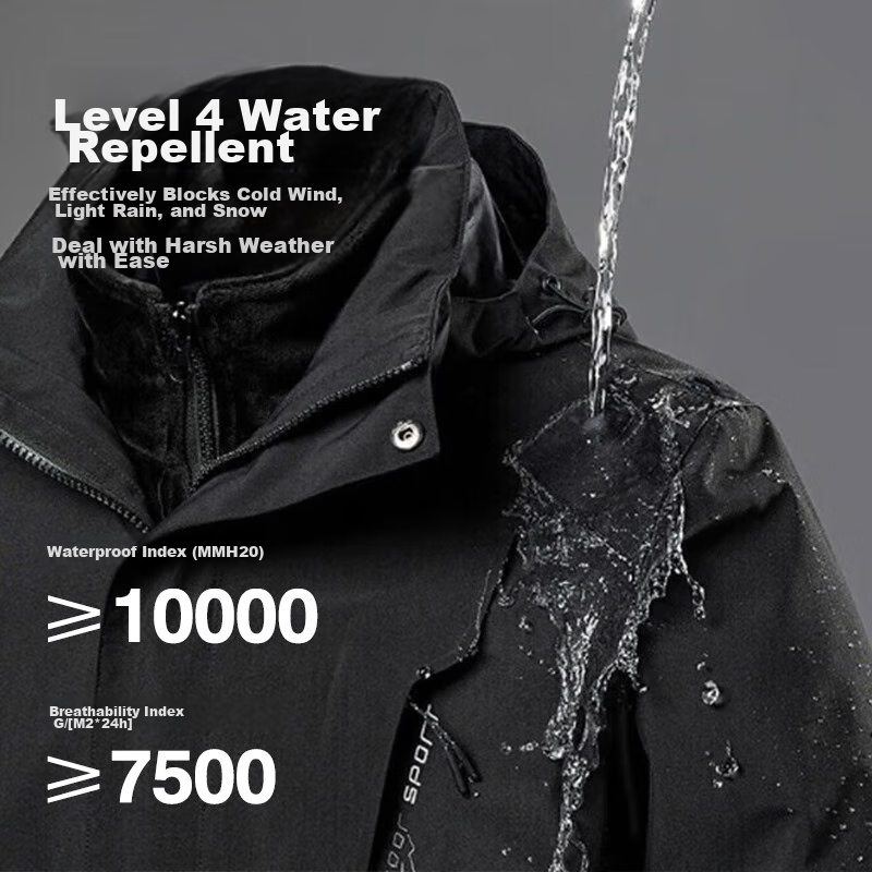 Huili 3-in-1 Windproof Waterproof Jacket for Men and Women