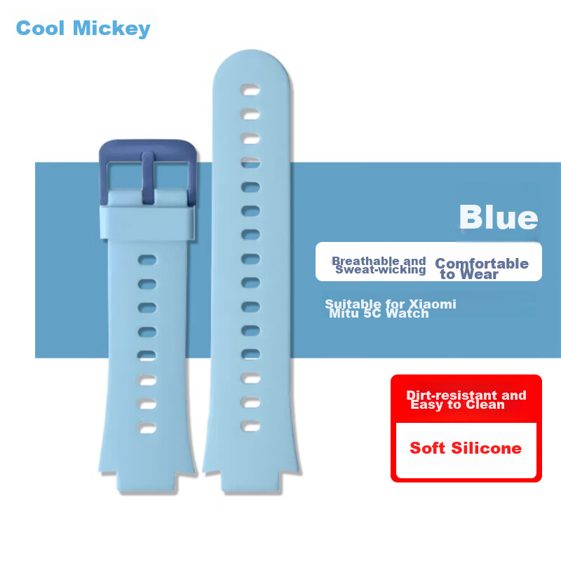 MAIKUQI Compatible Xiaomi Mijia 5C Kids Smartwatch Strap Blue