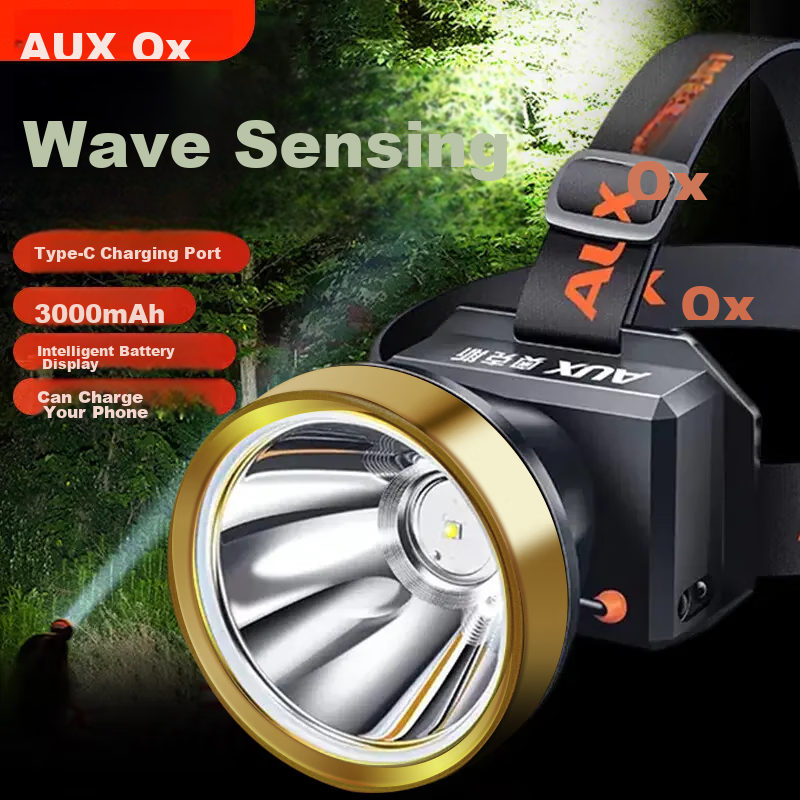 Aokesi Rechargeable Headlamp, 800lm Ultra-Bright for Fishing & Outdoor Use