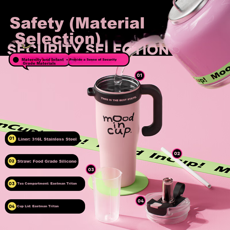 RELEA Insulated Cup for Women, 1.3L with Tea Compartment