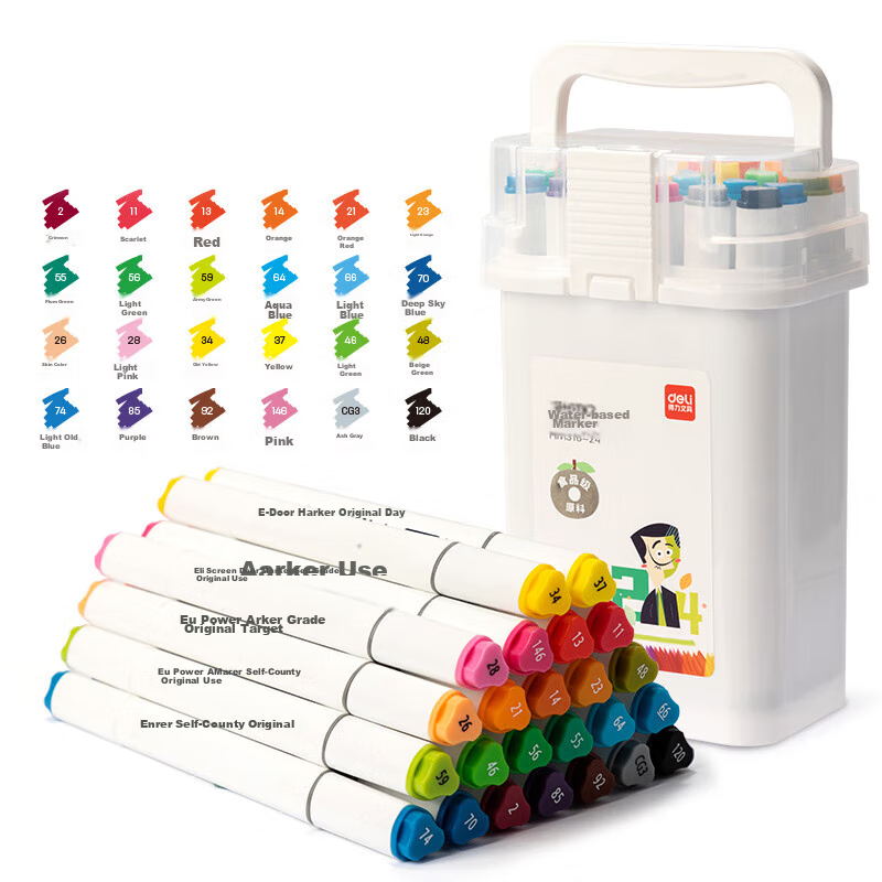 Deli 24 Colors Food-Grade Markers for Children
