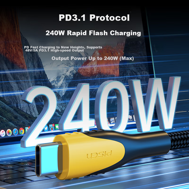 PISEN Type-C 240W PD Fast Charging Cable
