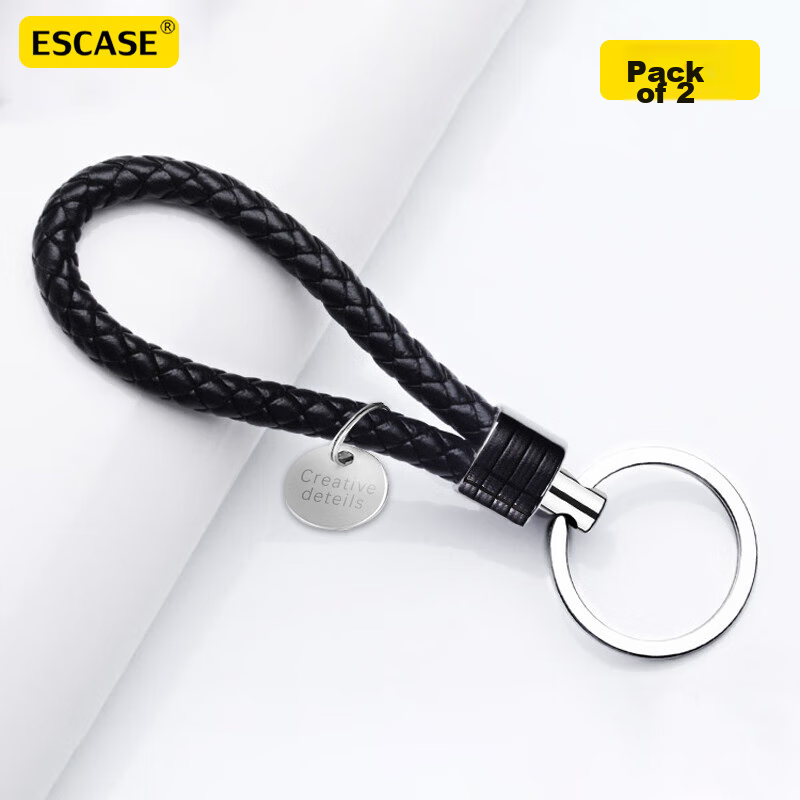ESCASE Braided Leather Car Key Chain for iPhone XR