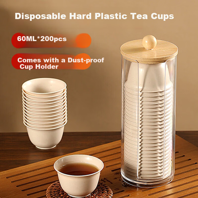 SHUANG YU Disposable Kung Fu Tea Cups with Holder