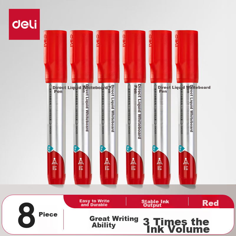 Deli SK520 Red Large Capacity Whiteboard Marker