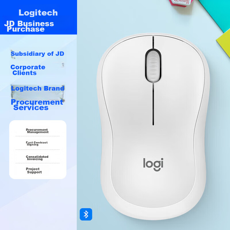 Logitech M240 Enterprise Bluetooth Wireless Mouse - Pearl White