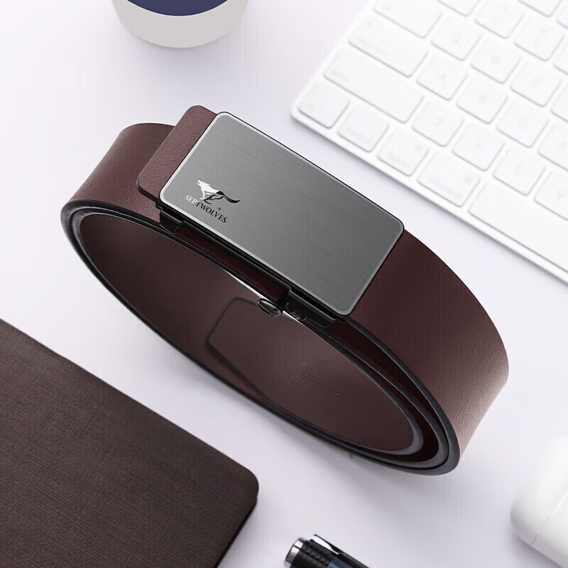 SEPTWOLVES Men's Automatic Buckle Leather Belt