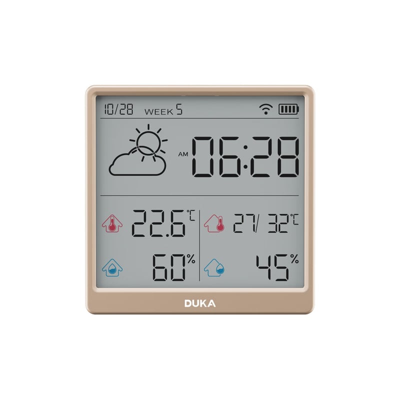DUKA TH3 Smart Hygrometer Thermometer with Clock