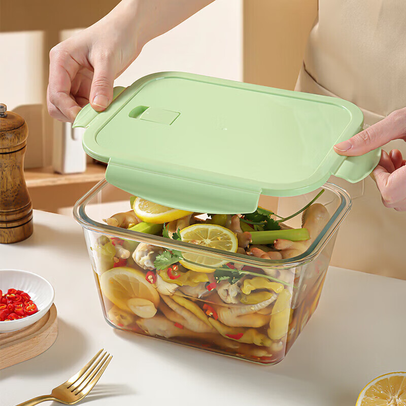 Baijie High Borosilicate Glass Food Storage Container 2.4L