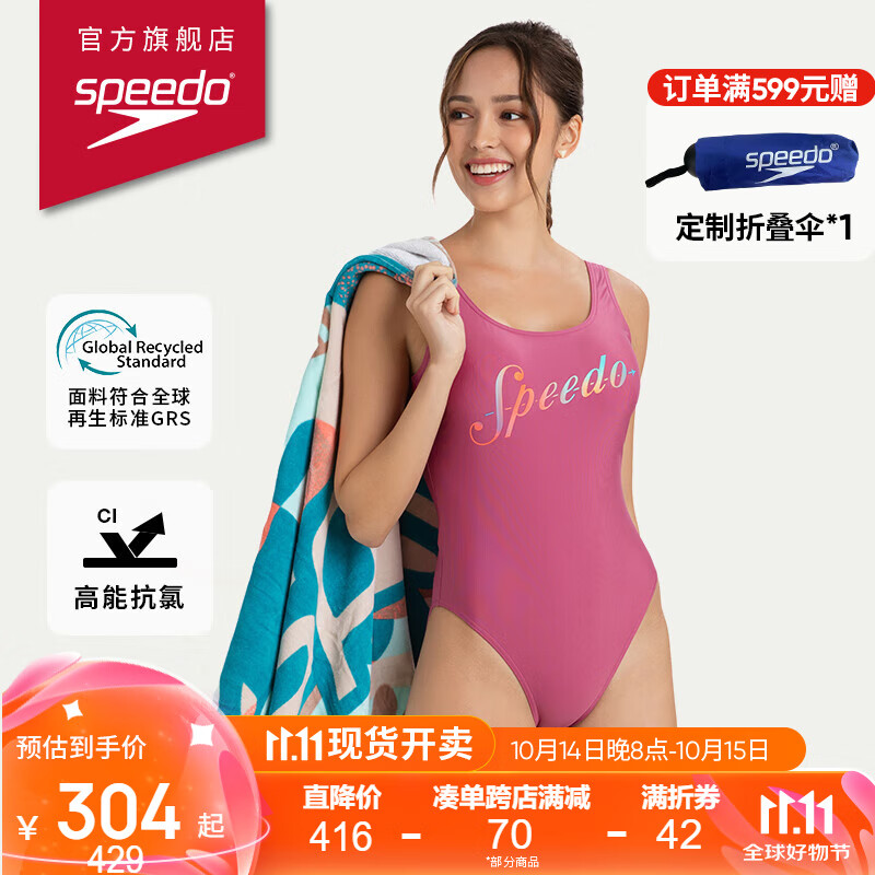 Speedo Women's Retro Logo Backless Swimsuit