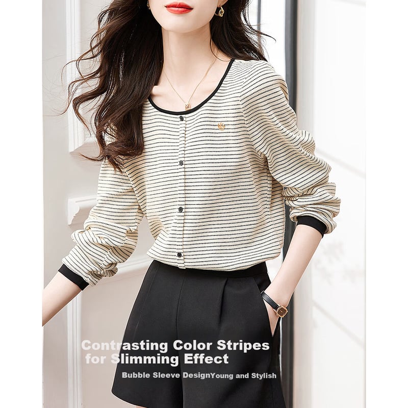 Dme Striped Puff Sleeve T-Shirt