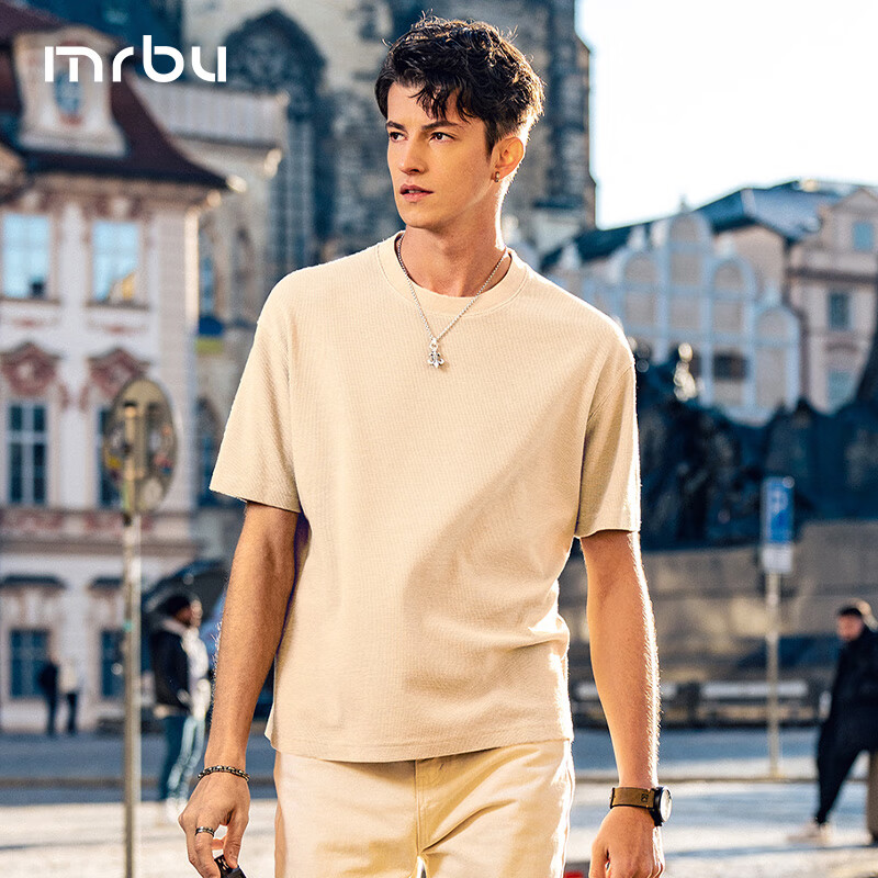 Mr.Bu Waffle Knit Slim Fit T-Shirt