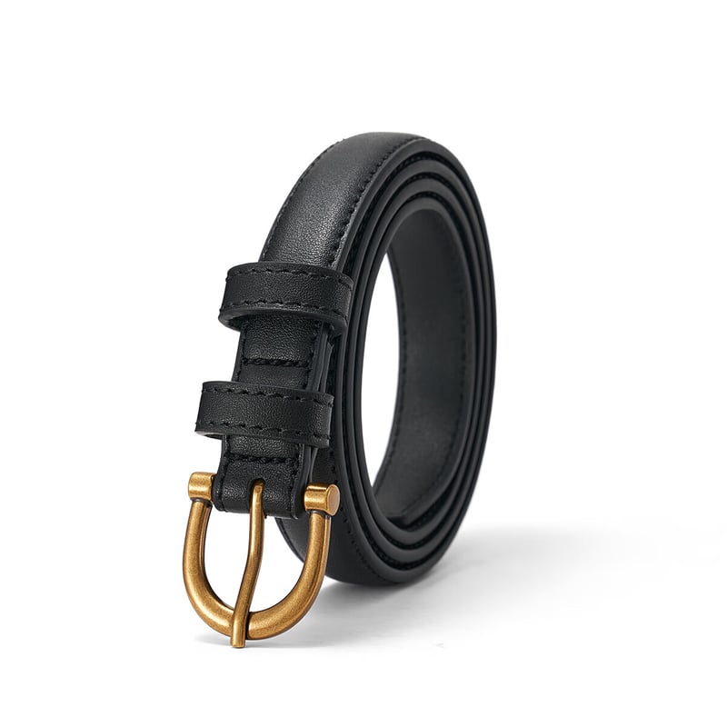 Hongqingting Women's Versatile Leather Belt with Pin Buckle