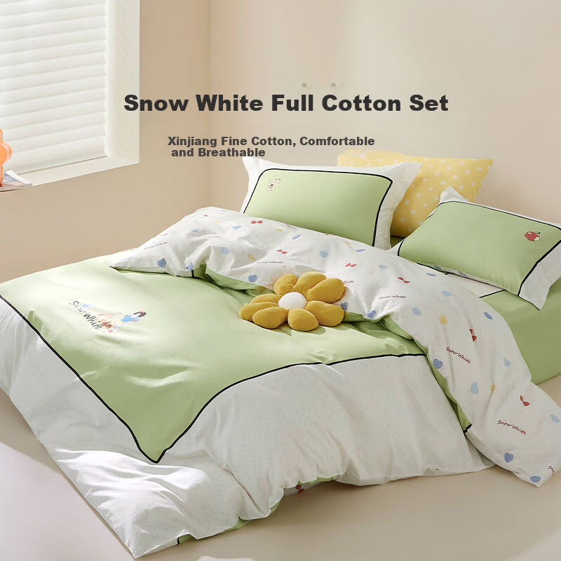 LOVO Lulo Life Pure Cotton Four-Piece Set Green 220*240cm