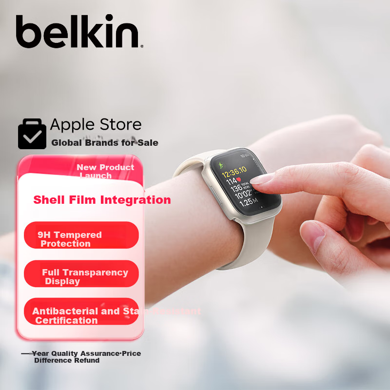 Belkin Full Coverage Transparent Tempered Glass Case for Apple Watch